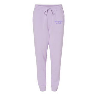 brb going thru it joggers (purple)